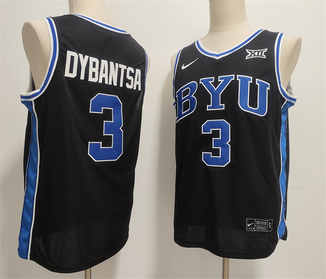 Men's Duke Blue Devils #3 AJ Dybantsa Black Stitched Basketball Jersey